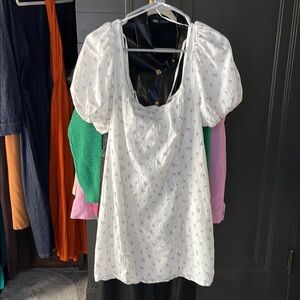 H&M Divided White Floral Babydoll Women's Dress